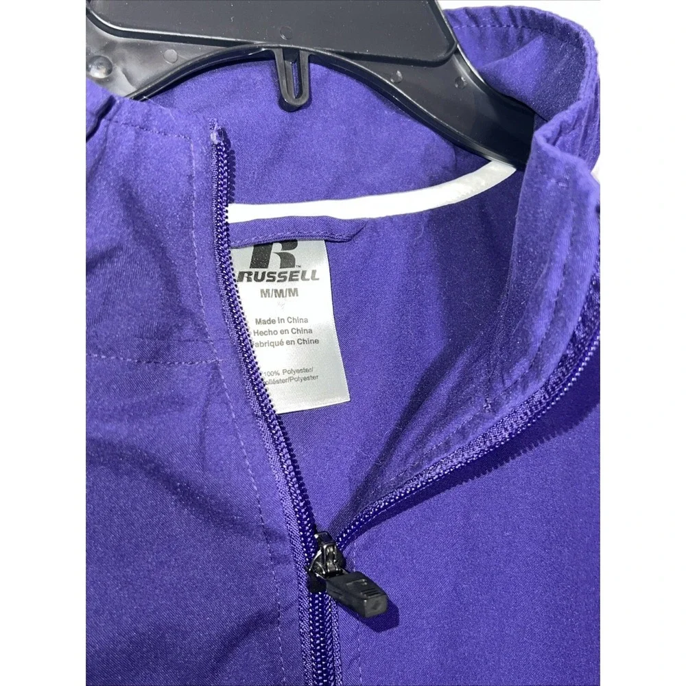 Vintage‎ Russel Men's Medium Full Zip Windbreaker. Purple & White ✅